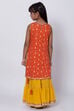 Orange Cotton Garara Kurta Sharara Suit Set image number 4