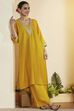 Yellow Viscose Blend Straight Suit Set image number 0