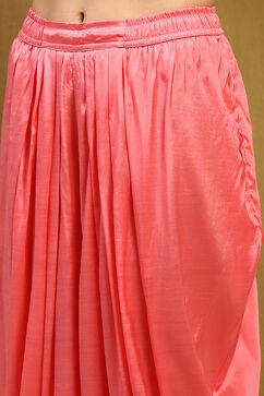 Blush Pink Viscose Blend Embellished Asymmetric Kurta Set image number 2