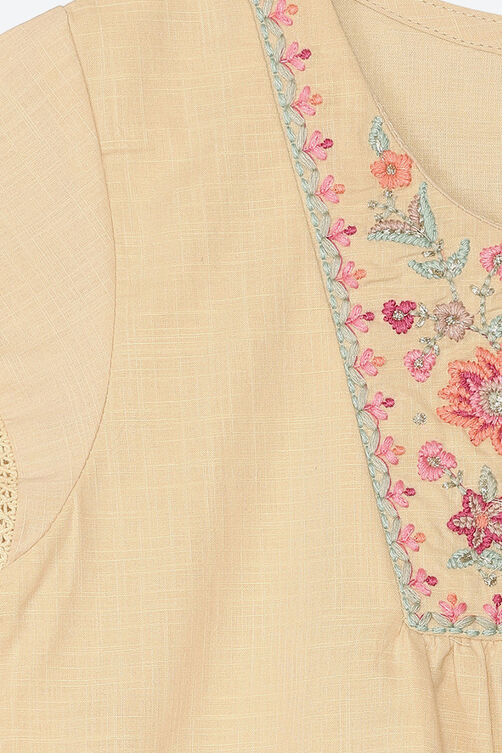 Ecru Cotton Straight Top image number 3