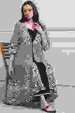 White Cotton Anarkali Fusion Set image number 0