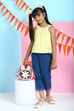 Blue Cotton Lycra Capris image number 4