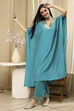 Mauve Solid Kaftan-Style Kurta Set image number 7