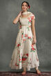 Rohit Bal Black Silk Chanderi Floral Printed Anarkali Suit Set image number 6