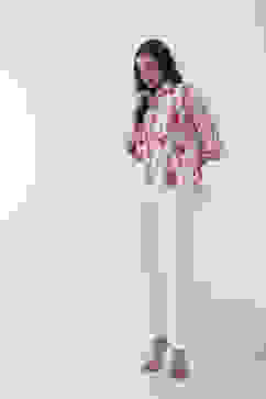 White Solid Flared Pants image number 0