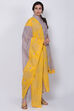 Yellow Cotton Asymmetric Kurta Churidar Suit Set image number 2