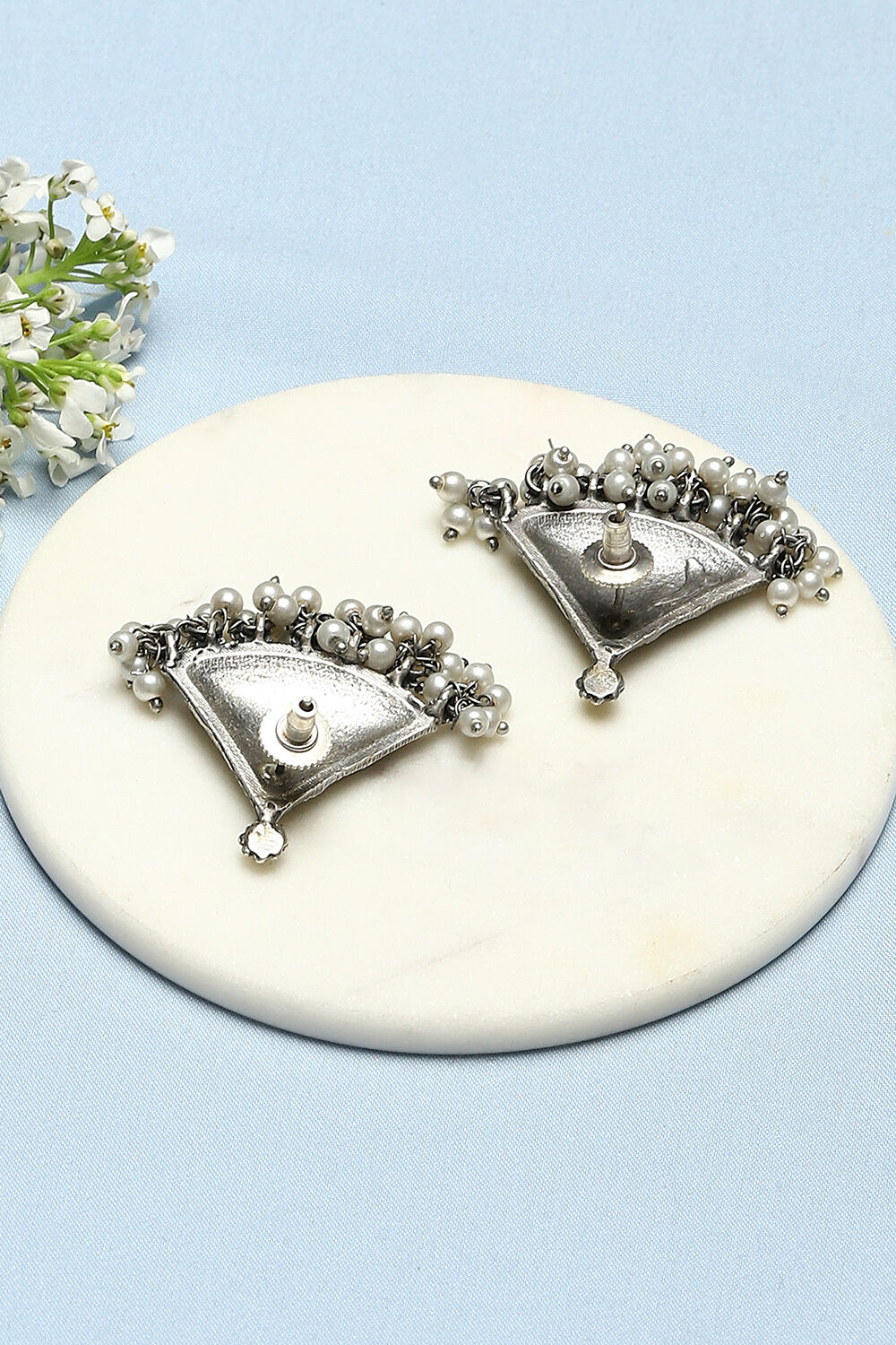 Oxidised Brass Earrings image number 2