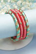 Turquoise & Pink Kids Bangles image number 0