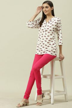 Fuschia Cotton Blend Solid Churidar image number 5