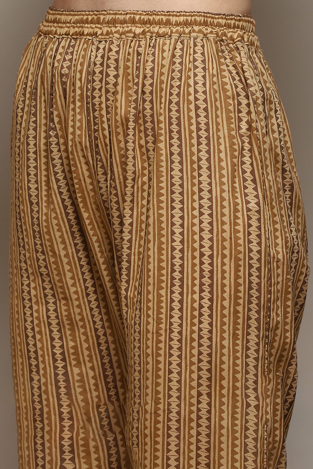 Coffee Brown Cotton Machine Embroidered Unstitched Suit Set image number 3