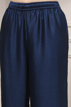 Blue Self-Designed Straight Kurta Set image number 2