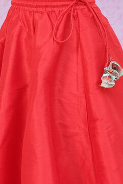 Orange & Turquoise Art Silk Lehenga Set image number 2