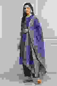 Blue Cotton Straight Suit Set image number 3