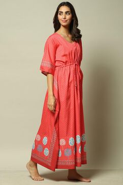 Blush Pink Cotton Printed Nightwear image number 3