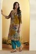 Berry Pink Poly Viscose Floral Straight Kurta image number 2