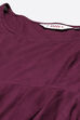 Wine Cotton Silk Flared Kurta Churidar Suit Set image number 2
