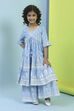 Powder Blue Cotton Tiered Suit Set image number 6