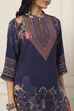 Blue Viscose Rayon Ethnic Motif Printed Straight Kurta image number 1