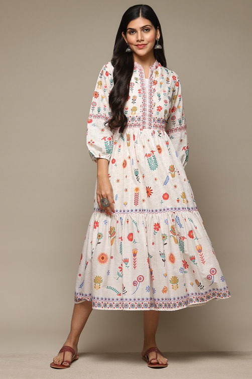 Black Cotton Straight Printed Kurta image number 5