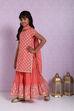 Coral Cotton Garara Kurta Garara Suit Set image number 4