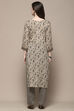 Grey Cotton Screen Printed Unstitched Suit Set image number 6