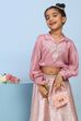 Lilac Polyester Flared Lehenga Set image number 7