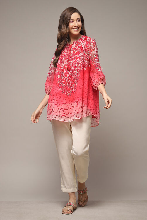 White Cotton Blend Slim Pants image number 0