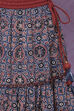 Teal Poly Cotton Girls Lehenga Set image number 3