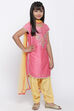 Pink Poly Cotton Straight Kurta Salwar Suit Set image number 2
