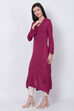 Teal Acrylic And Wool Straight Solid Kurta image number 3