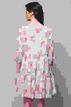 White Cotton A-Line Dress image number 3