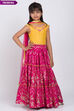 Yellow Poly Cotton Lehenga Set image number 0