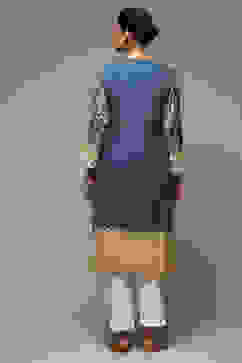 Denim Blue LIVA Straight Printed Kurta image number 3