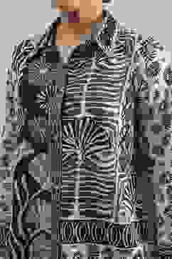 Black Cotton Printed Straight Shirt image number 1