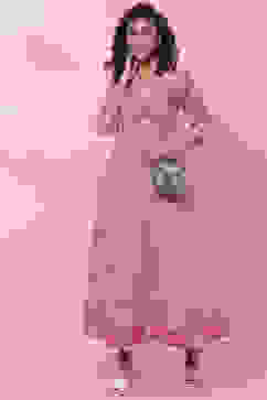 Onion Pink Cotton Printed Kurta Dress image number 5