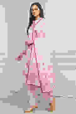 Pink Cotton Printed Straight Salwar Suit Set image number 3