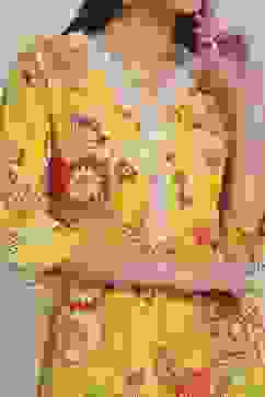 Yellow Viscose Rayon Straight Kurta image number 1