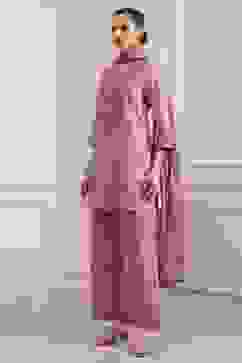 Light Pink Cotton Straight Suit Set image number 3