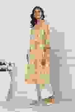 Off White Cotton Straight Kurta image number 2