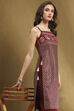 Grey Silk Floral Hand-Block Printed Festive Straight Kurta image number 0