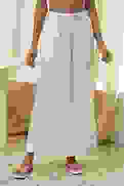 Off-White Viscose Solid Straight Palazzos image number 4