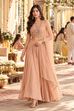 Peach Nylon Embroidered Lehenga Set with Net Dupatta image number 0