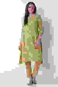 Gold Cotton Lycra Straight Pants image number 0