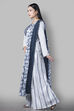 Blue Unstitched dress material Suit Set image number 2