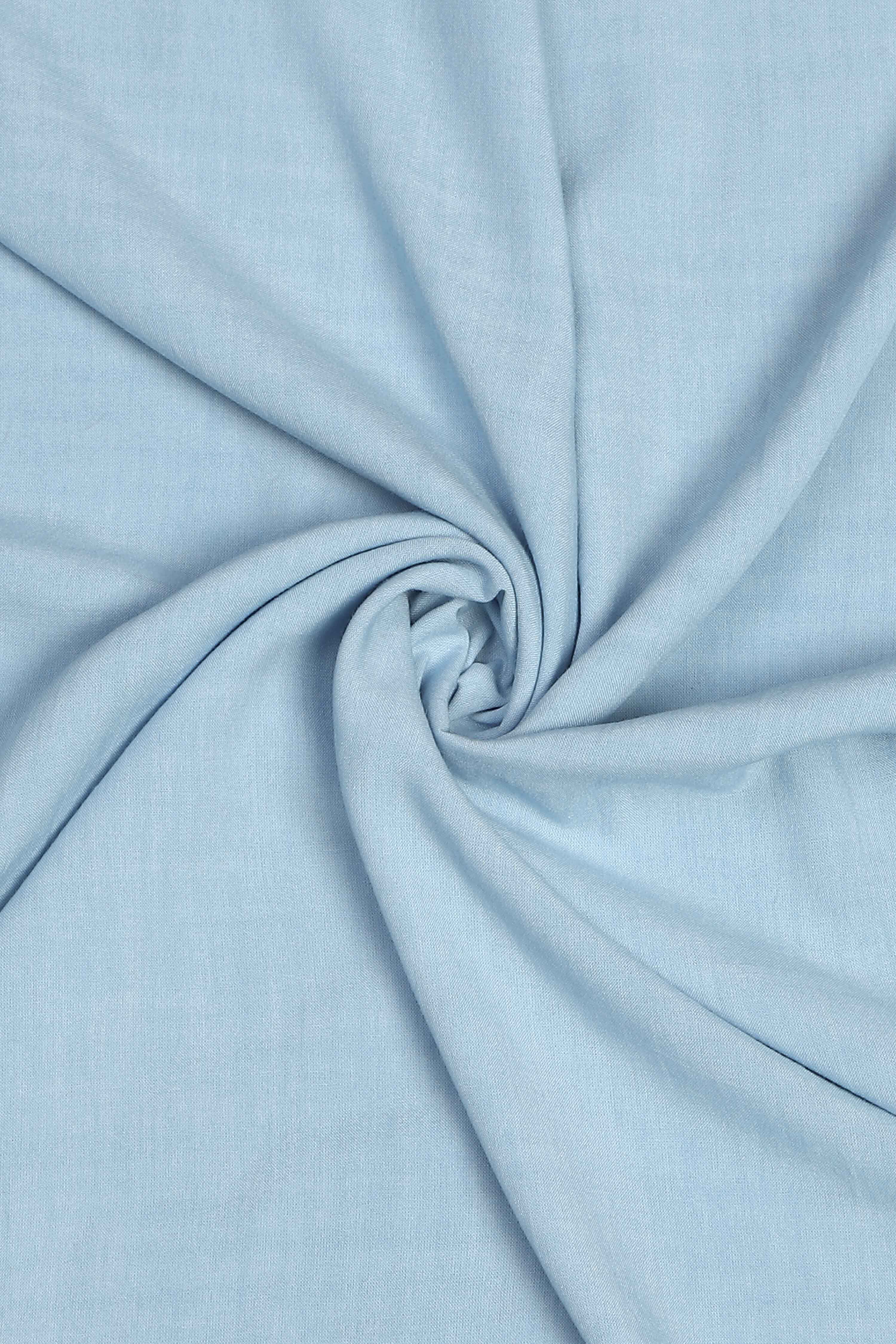 Sky Blue Linen Unstitched Suit Set image number 2