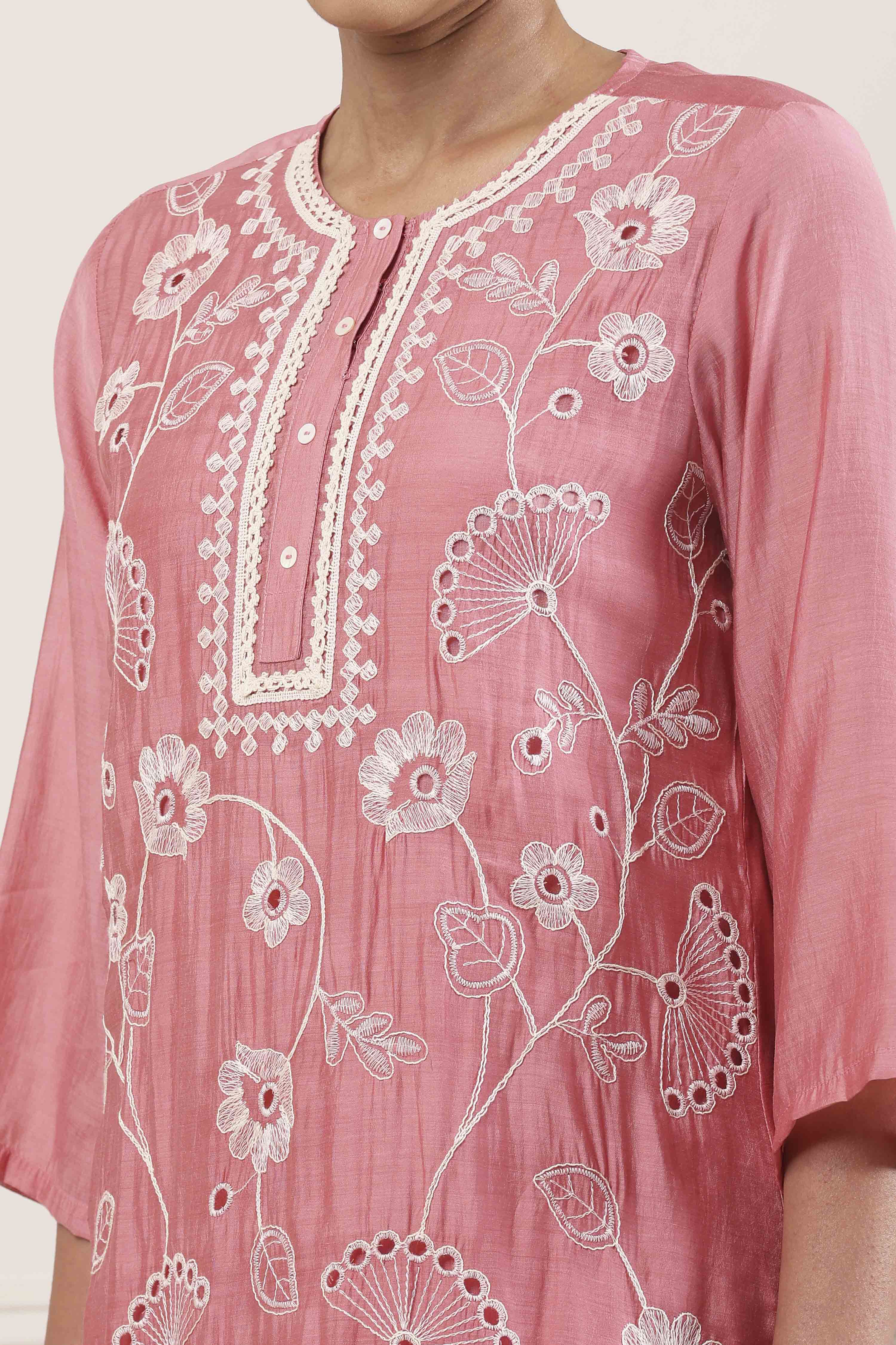 Yellow Viscose Blend Straight Suit Set image number 1