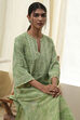 Green Pure Cotton Printed Straight Kurta image number 6