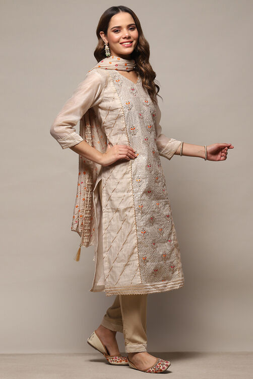 Pink Modal Unstitched Suit Set image number 7