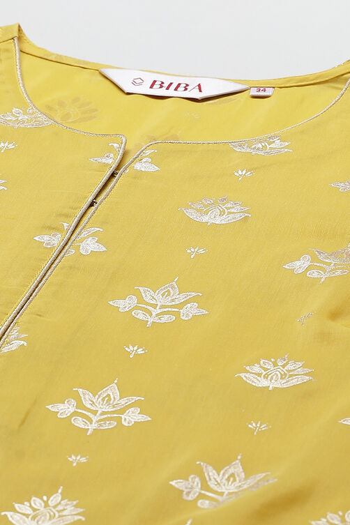 Old Rose Art Silk Straight Printed Kurta image number 1