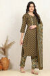 Rust Cotton Unstitched Suit Set image number 6